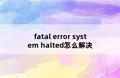 fatal error system halted怎么解决